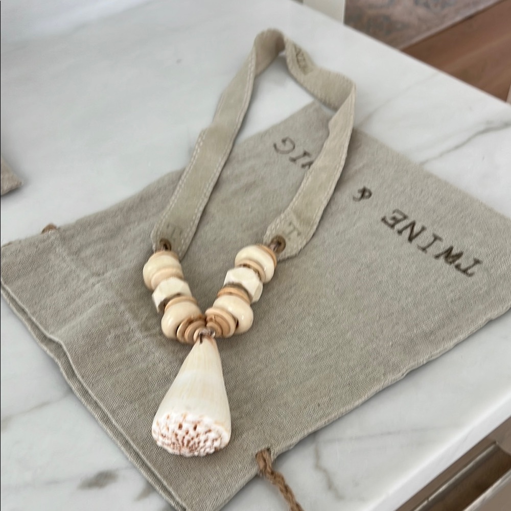 Twine & Twig Long Bead And Shell Necklace. - image 3